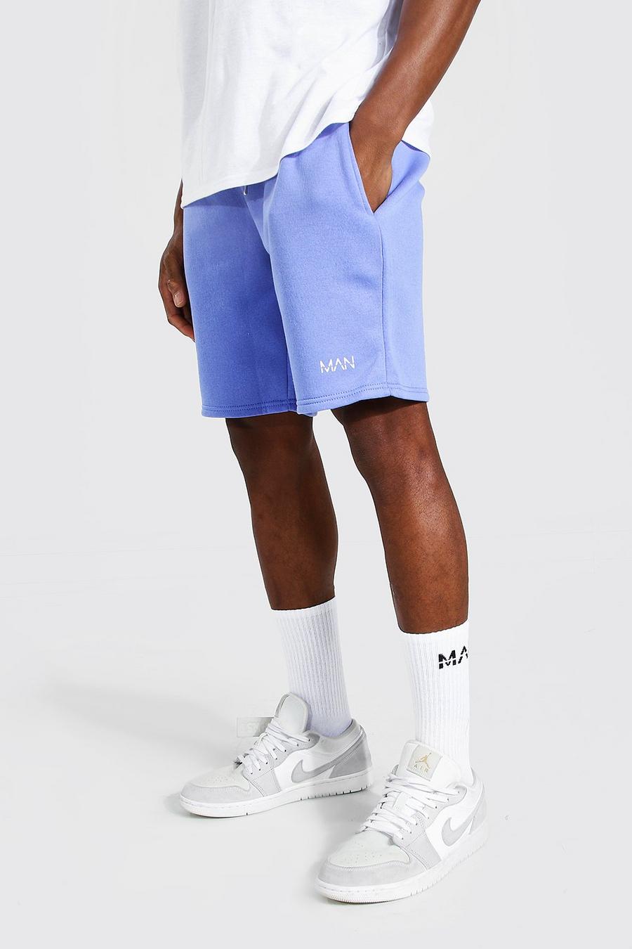 Pantalones cortos de largo medio rectos de punto Original Man, Azul image number 1