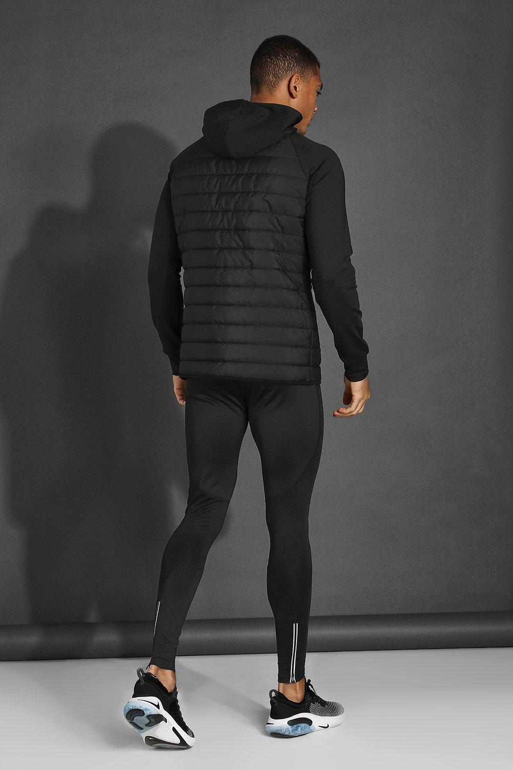 Man Active Gym Quilted Zip Through Hoodie