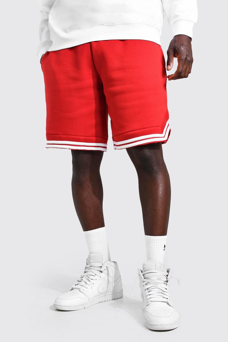 Basic Basketball-Shorts aus Jersey mit Streifen image number 1
