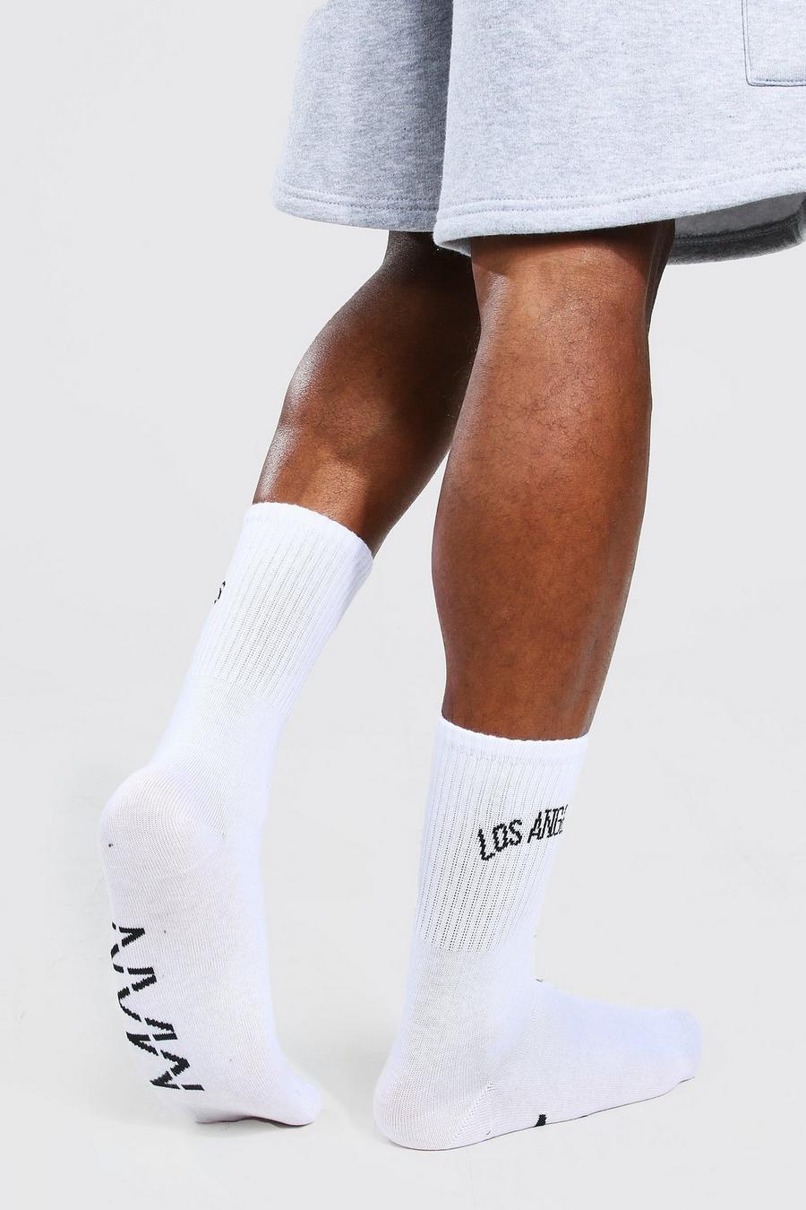 MAN Official 2er-Pack Socken mit „Los Angeles“-Slogan, Mehrfarbig image number 1