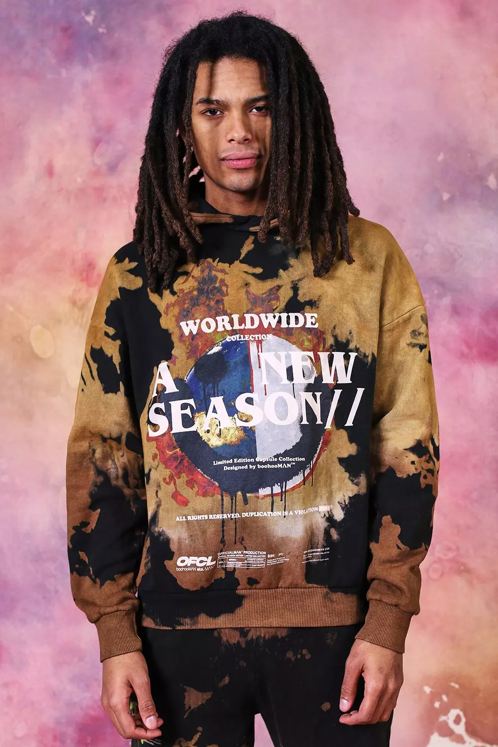 Oversized New Season Drip Face Tie Dye Hoodie