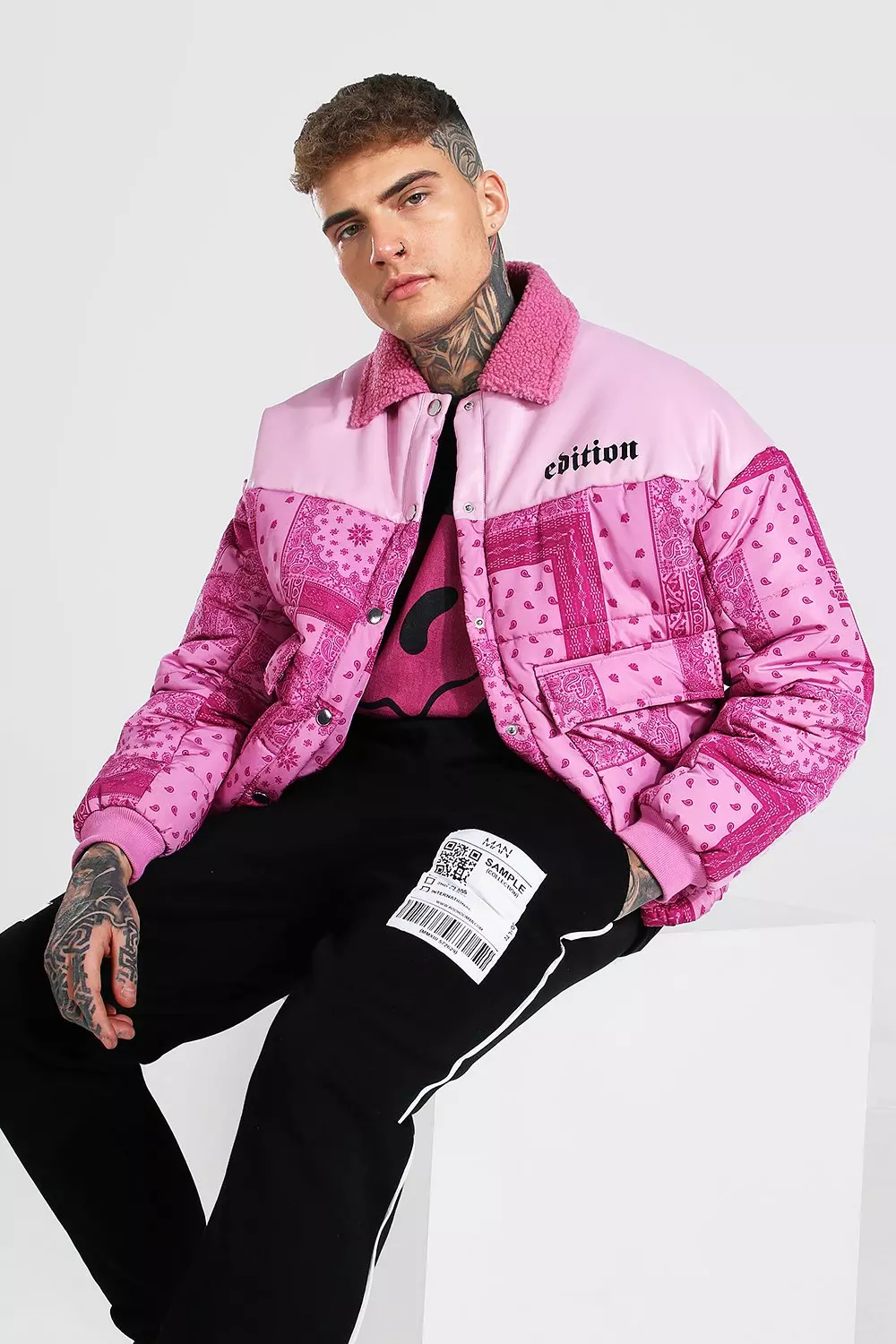 Pink bandana outlet jacket