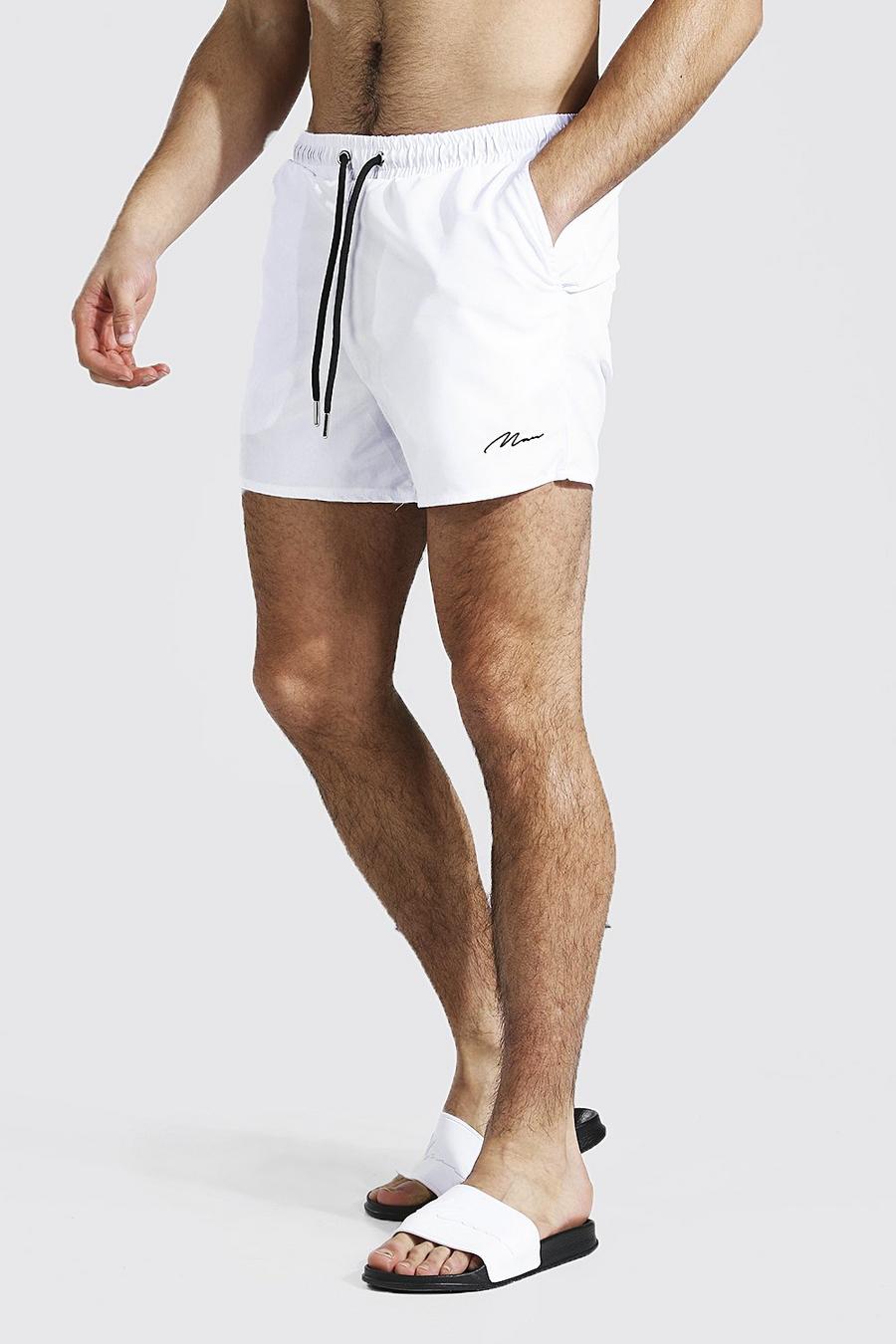 Costume a pantaloncino corto con firma Man, Bianco image number 1