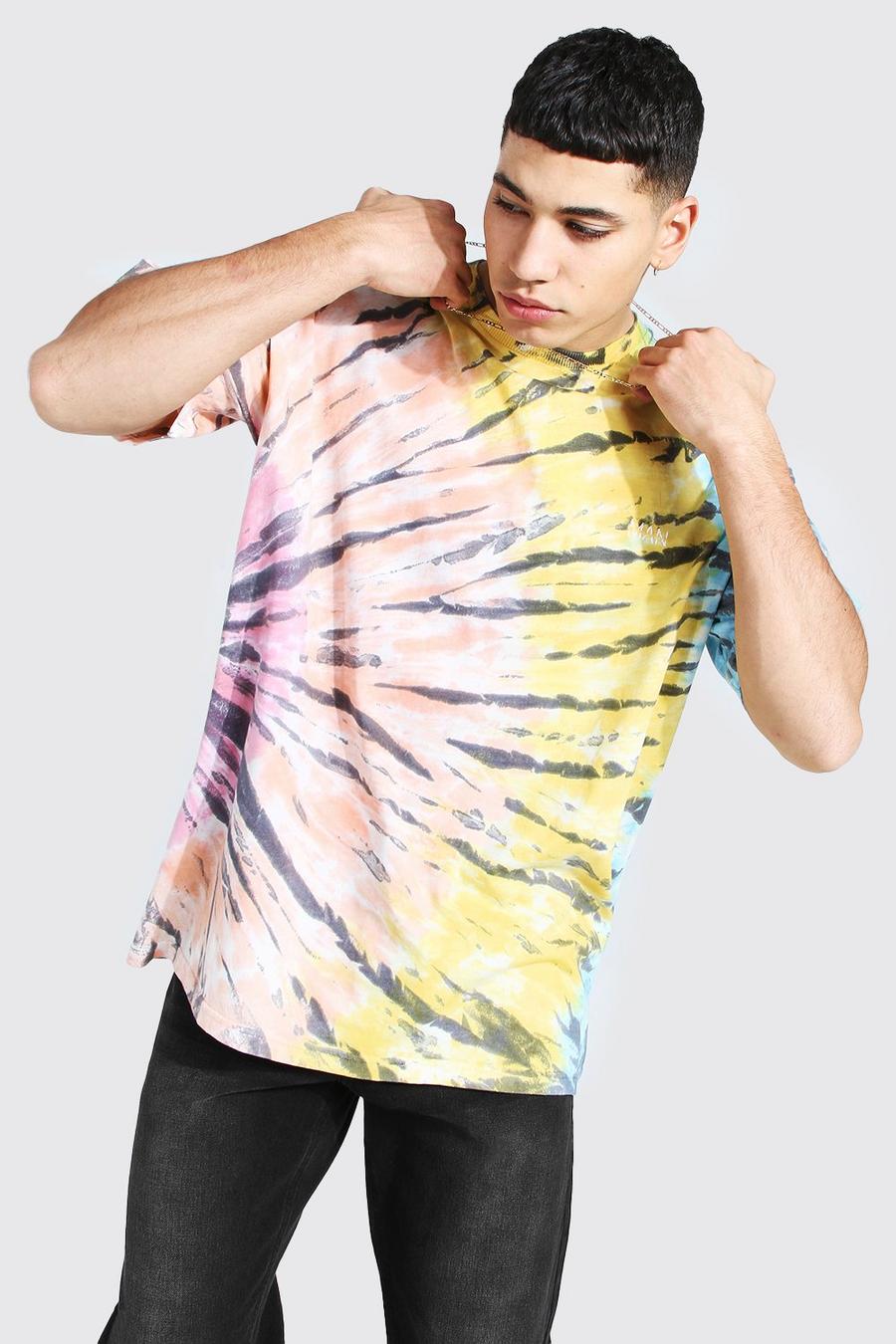 T-shirt oversize effetto tie-dye Original Man, Arancio image number 1