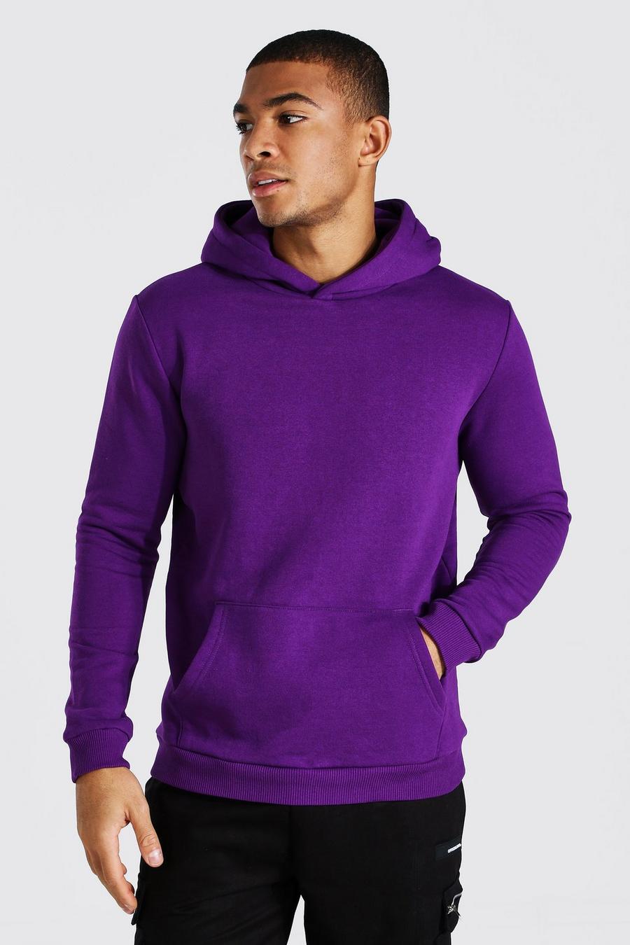 Vibrant purple Hoodie i tjockt tyg image number 1