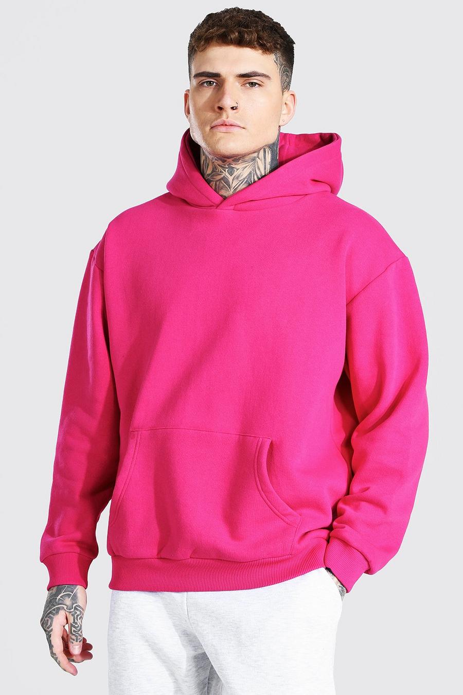 Pink Oversized Heavyweight Over The Head Hoodie image number 1
