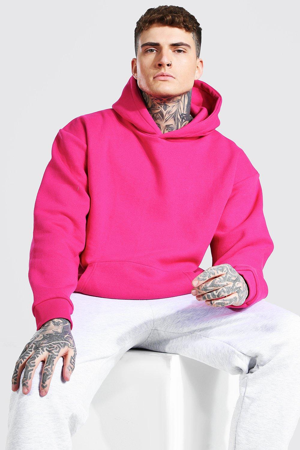 Hot pink store hoodie men