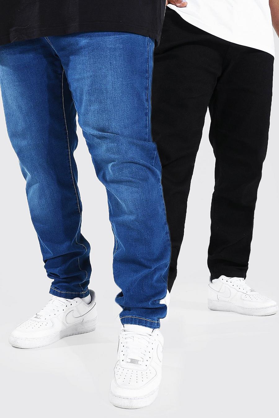 מולטי מארז שני זוגות מכנסי ג'ינס סקיני נמתח, למידות גדולות image number 1