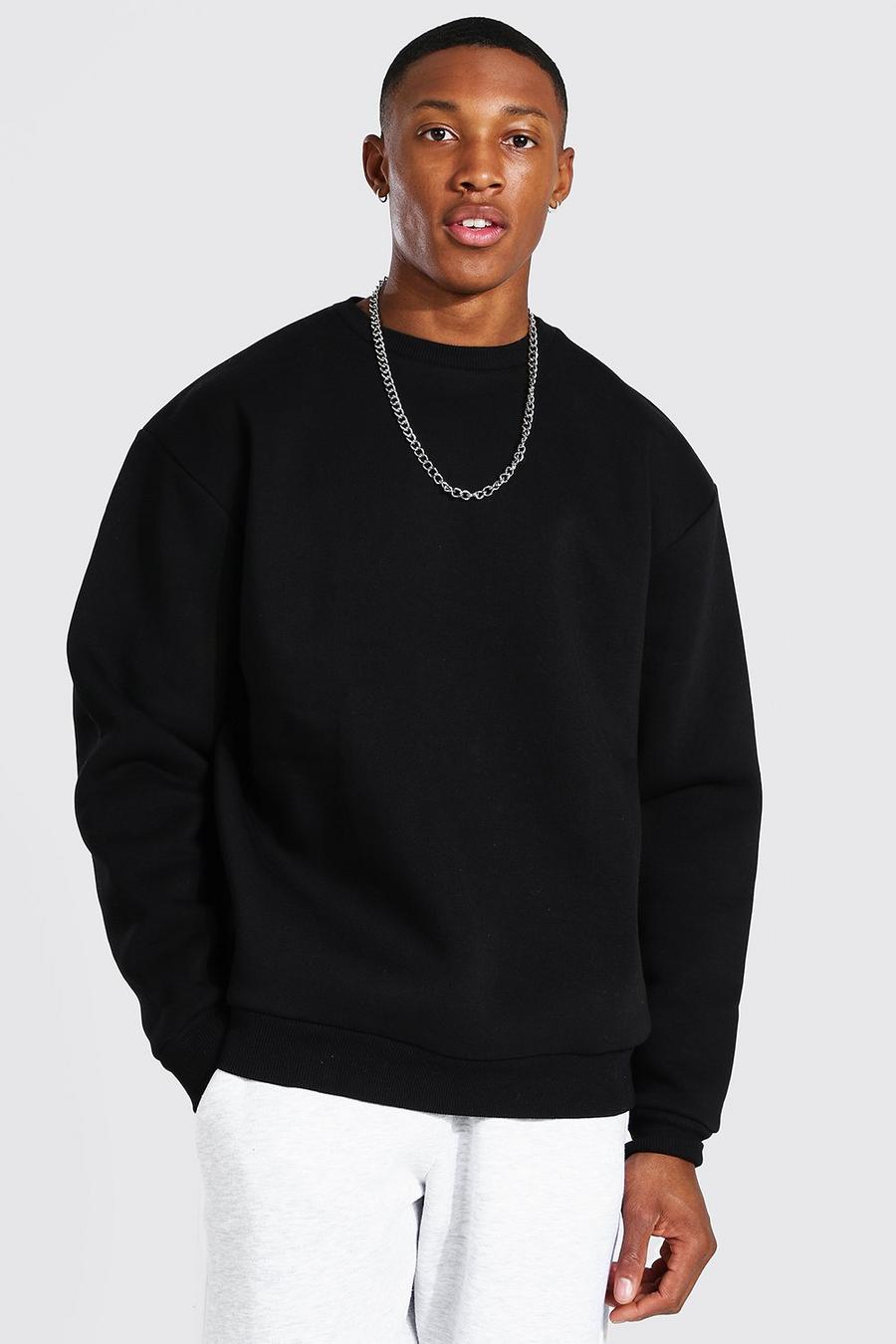 Black Oversize sweatshirt i tjockt tyg image number 1
