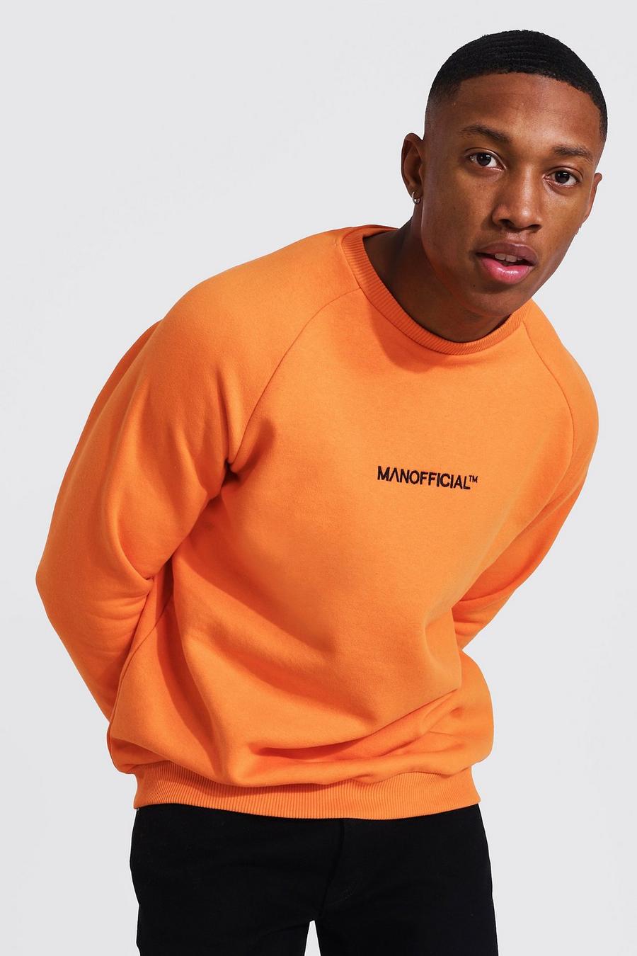 Orange MAN Official Sweatshirt i tjockt tyg med raglanärm image number 1