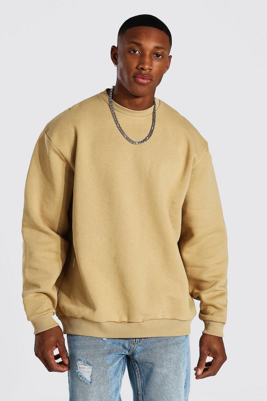Sand Oversize sweatshirt i tjockt tyg image number 1