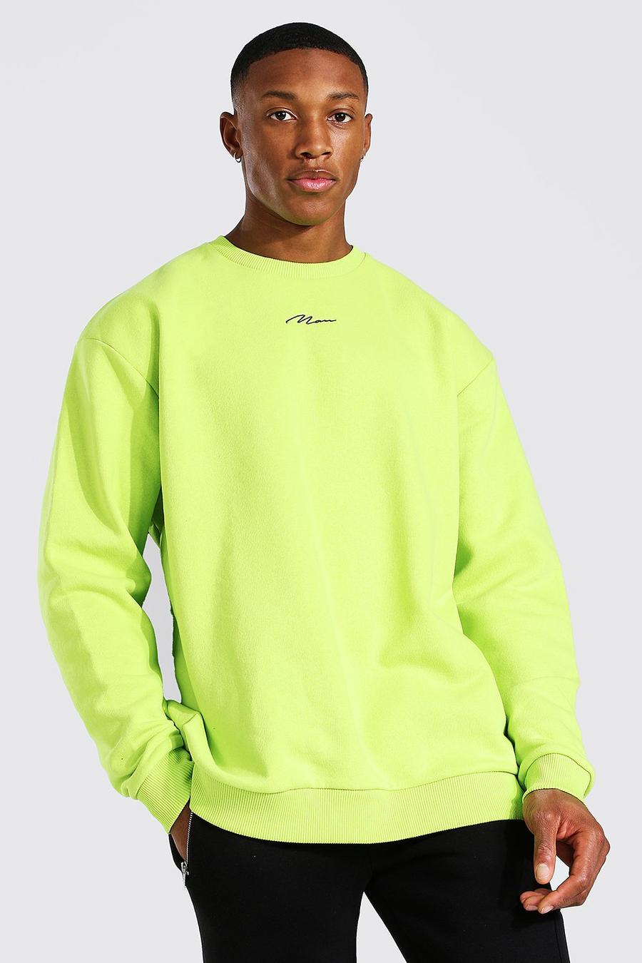 Acid lime Oversized Man Signature Sweatshirt image number 1