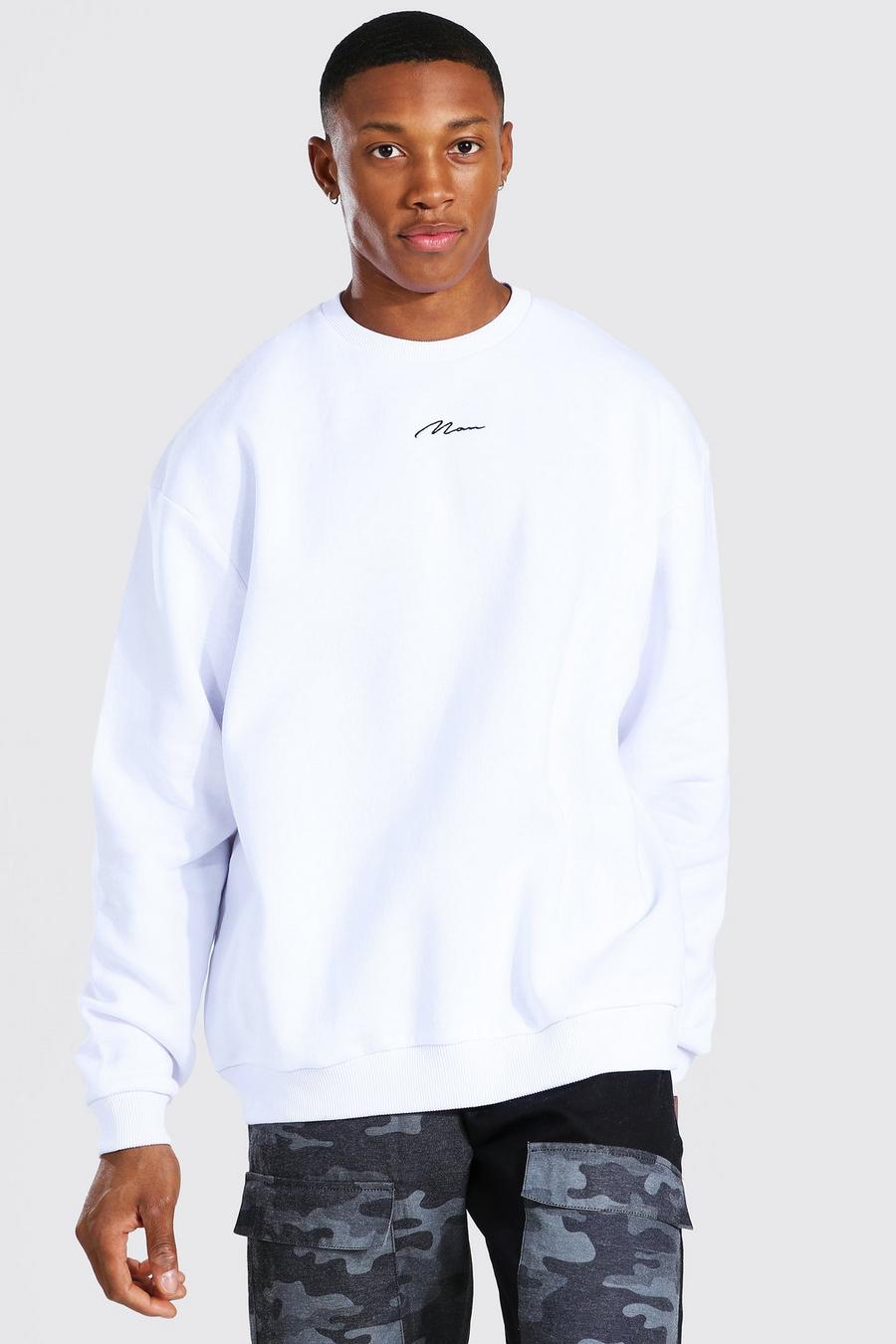 White vit Oversized Man Signature Sweatshirt image number 1