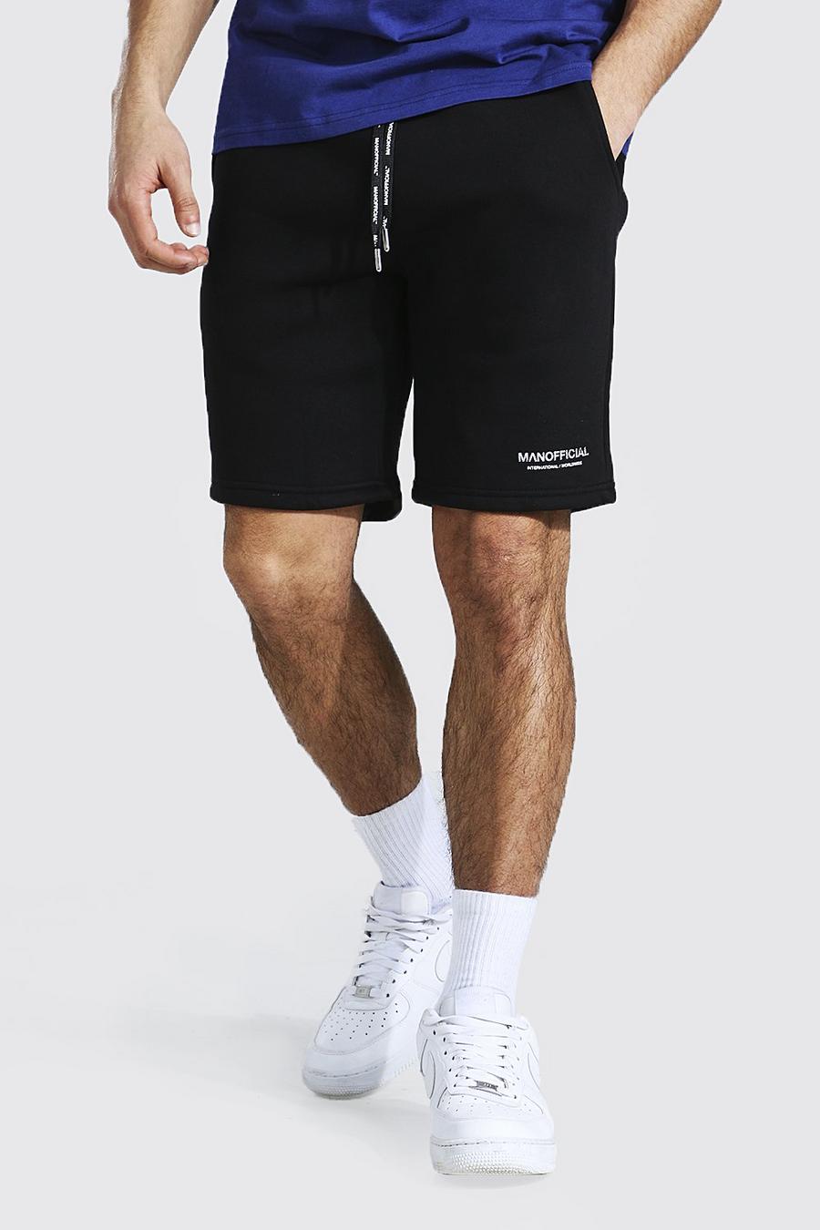 Mittellange Man Official Jersey-Shorts mit Bund, Slim Fit image number 1