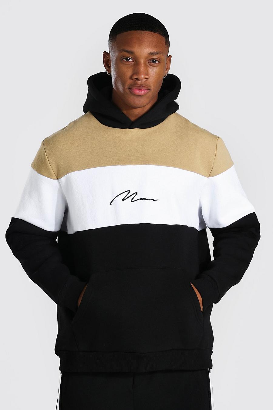 Sand Man Signature Heavyweight Colour Block Hoodie image number 1
