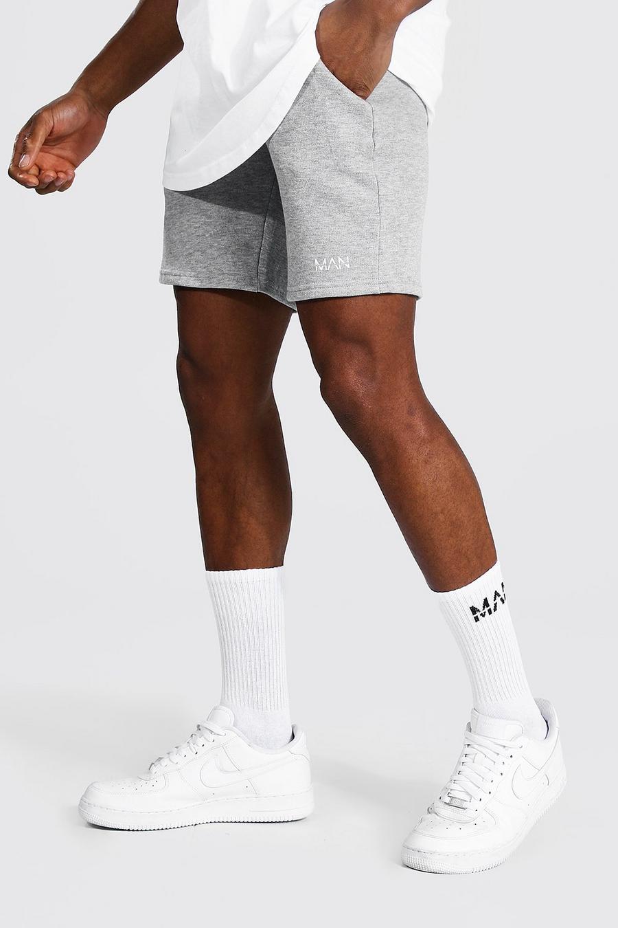 Original Man Jersey-Shorts in Slim-Mittellänge mit Taillenbund, Grau meliert image number 1