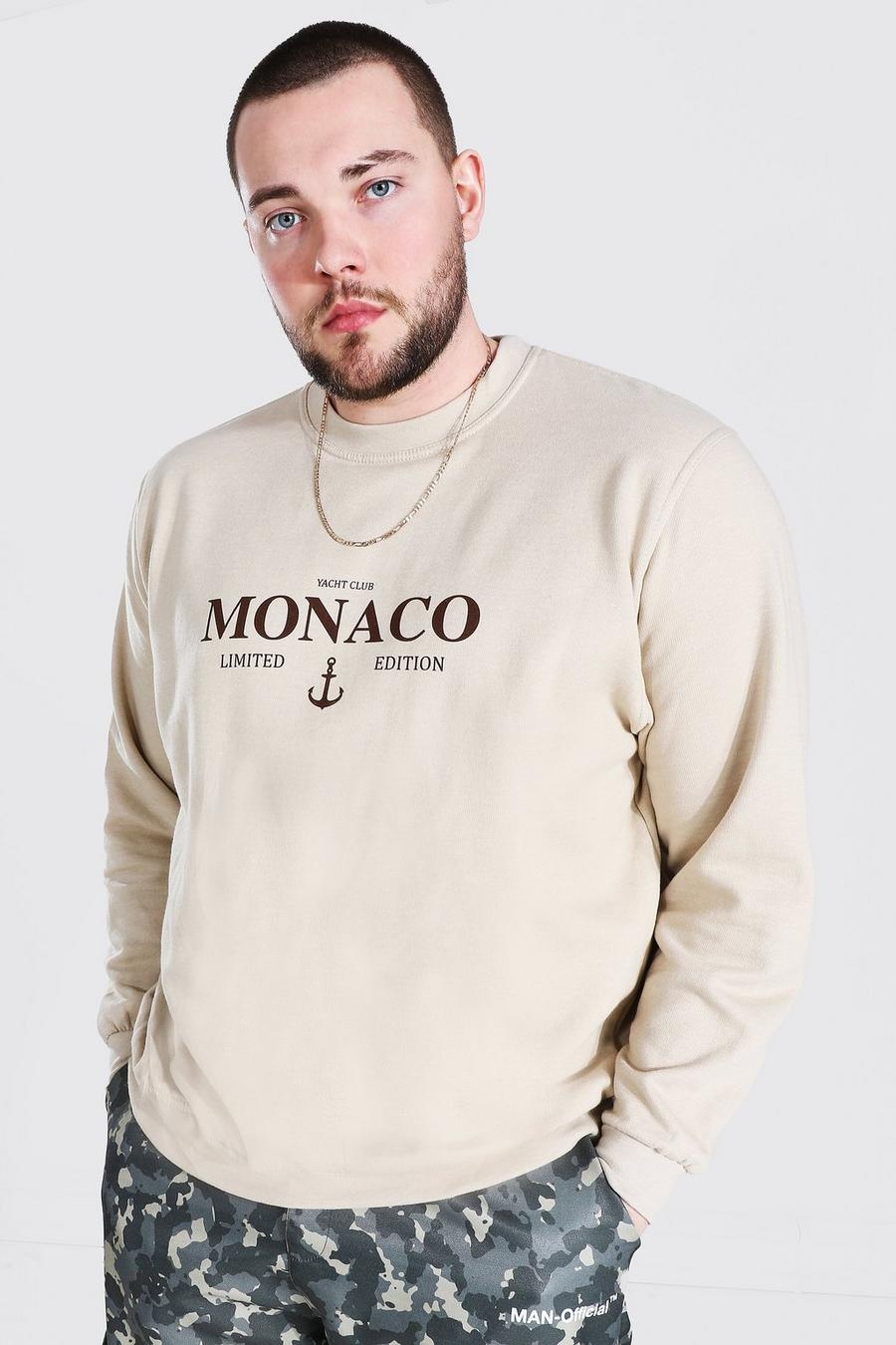 חול סווטשירט עם כיתוב Monaco Limited Edition למידות גדולות image number 1