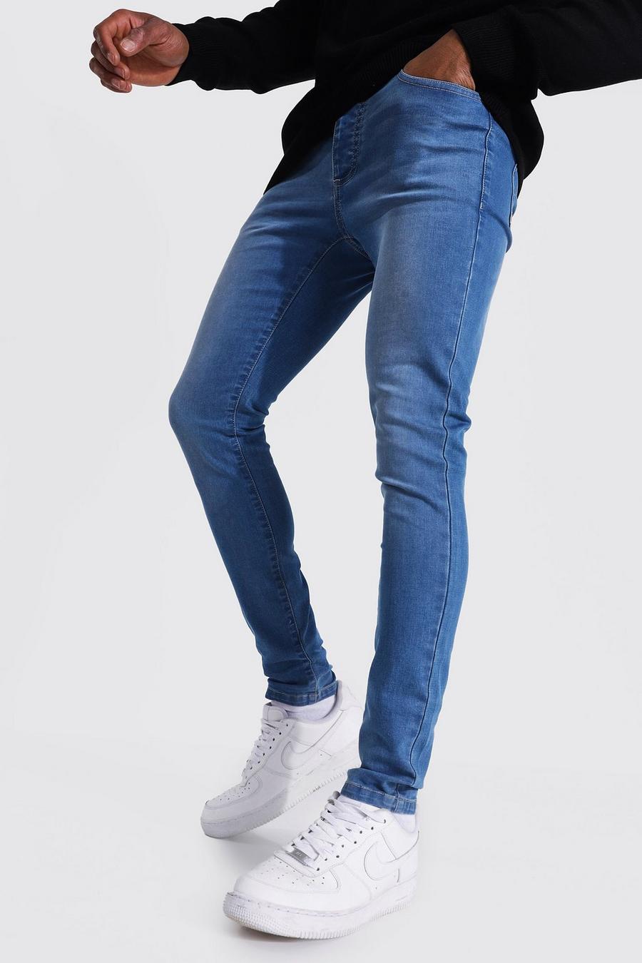 כחול בהיר סופר סקיני ג'ינס מבד נמתח image number 1