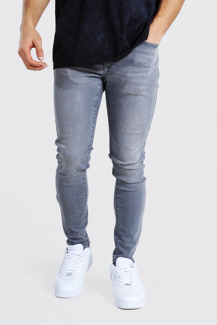 אפור ביניים ג'ינס סופר סקיני נמתחים image number 1