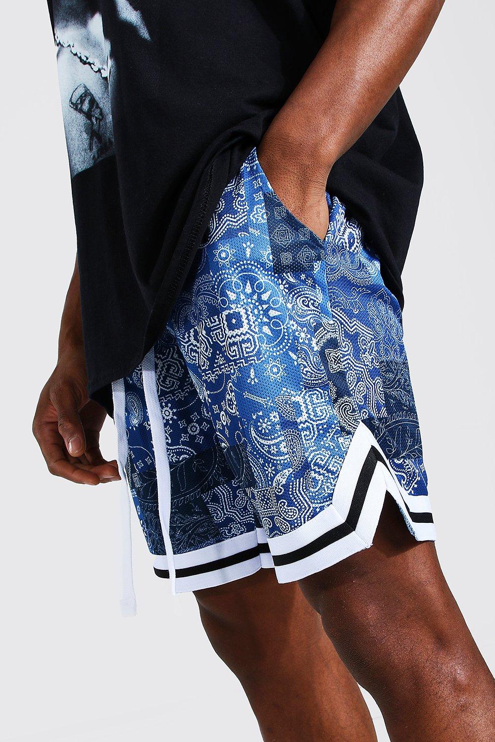 Bandana Mesh BB Shorts in Navy Blue