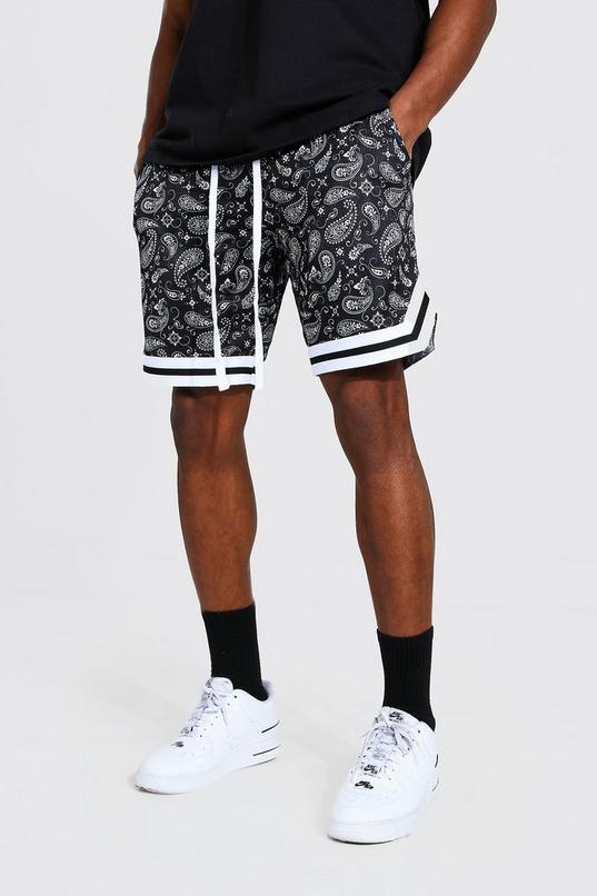 MECH-ENG Men's Paisley Shorts Mesh Gym Basketball Shorts Athletic Print  Bandana