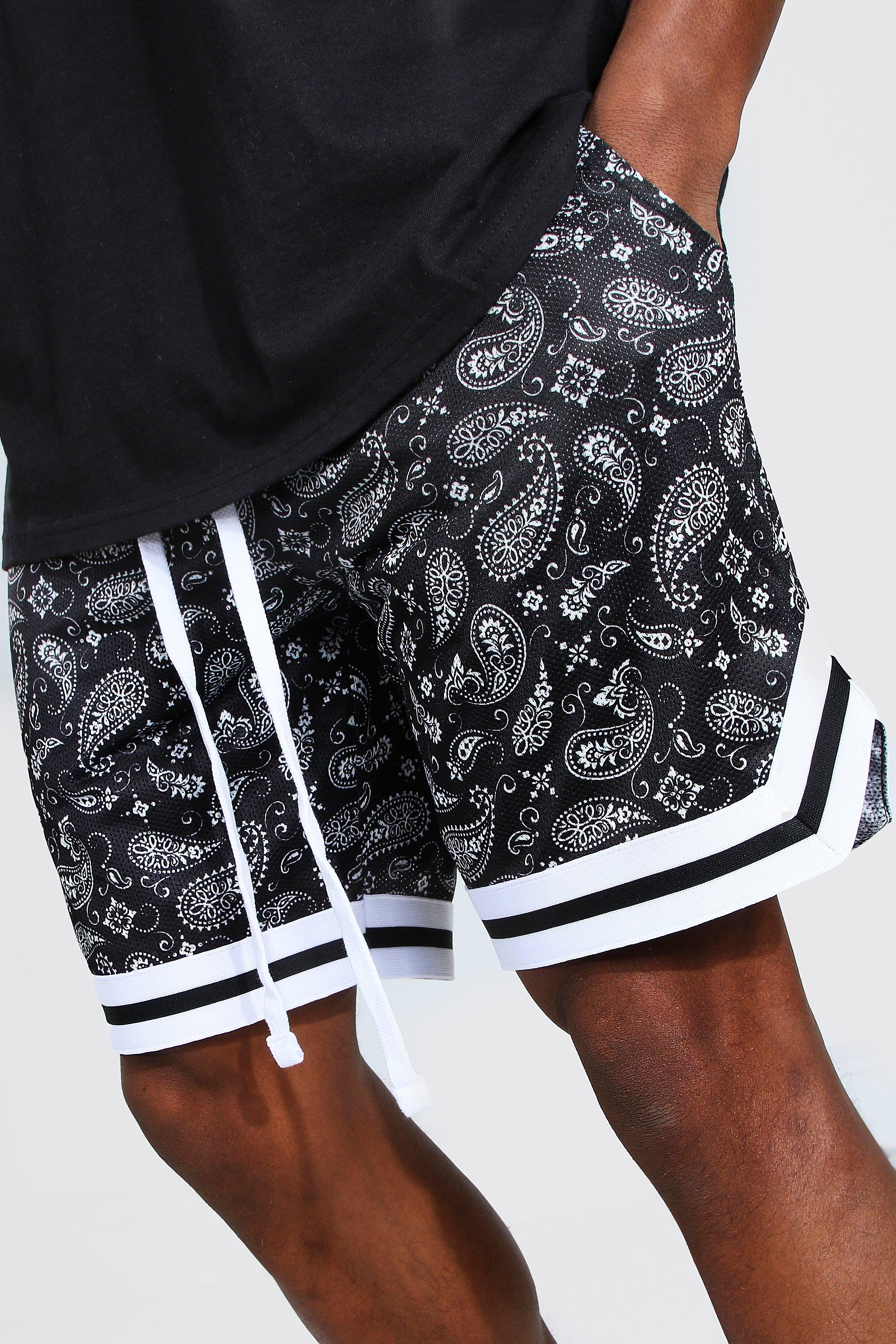 Buyers Picks Men Bandana Print Mesh Shorts (B&T) - Shorts