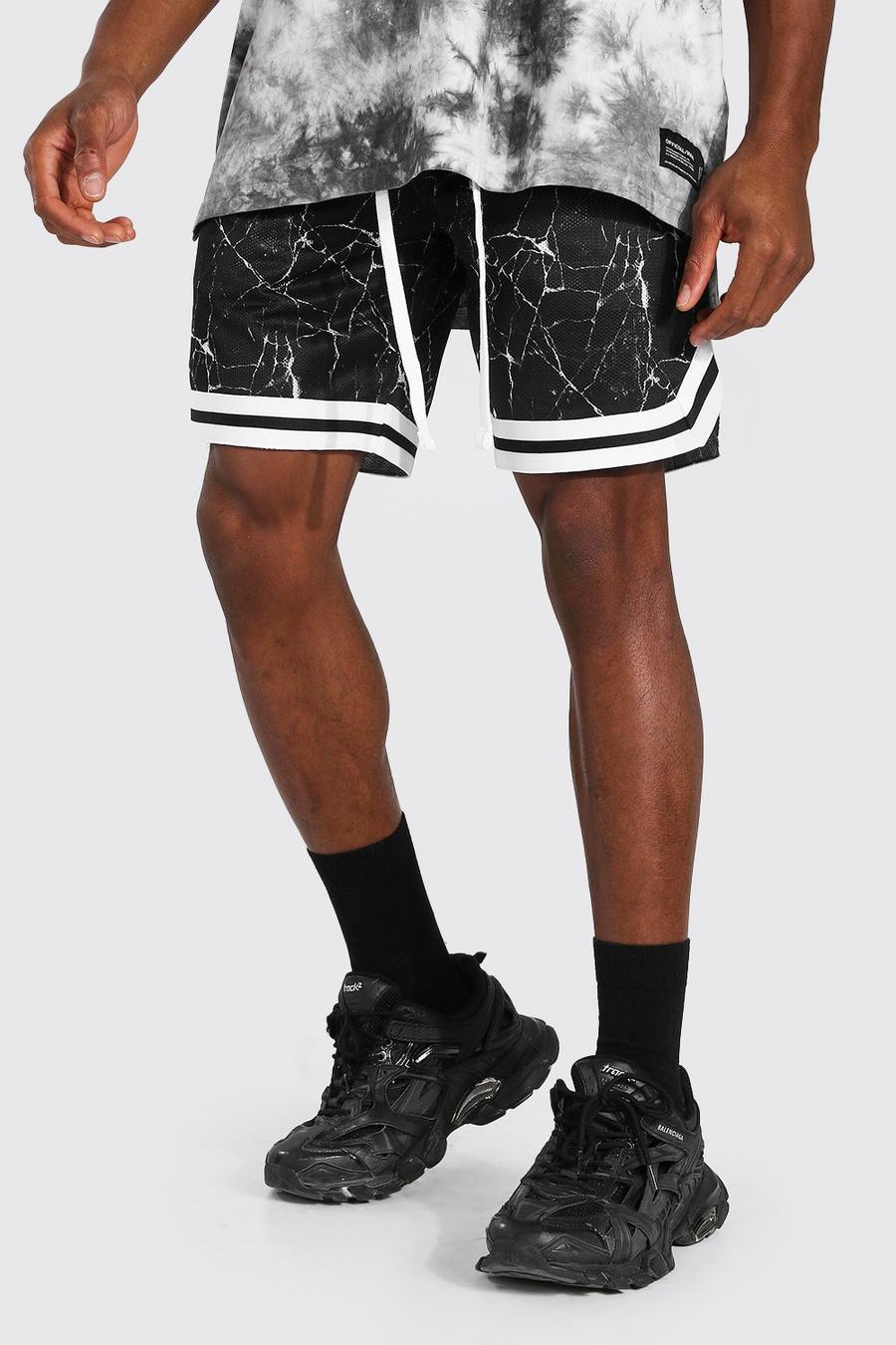 Black Airtex Basketbal Shorts Met Opdruk image number 1