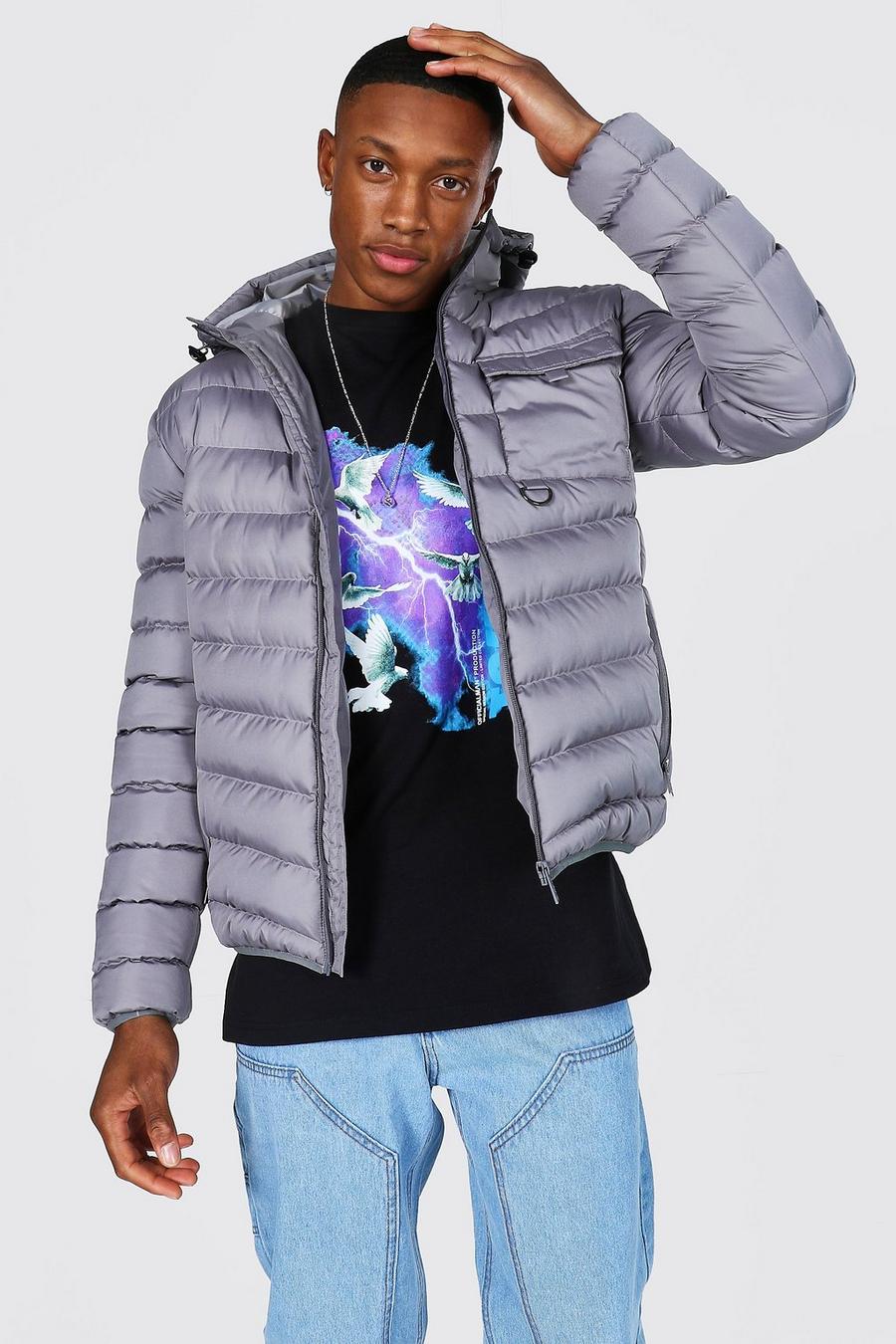 Grey Utility Quilted Jacket image number 1