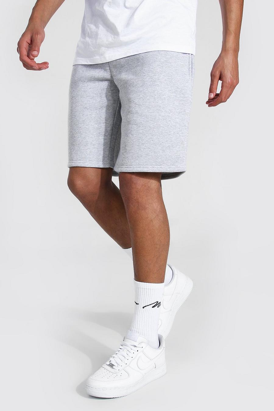 Tall Basic Mittellange Jersey-Shorts, Grau meliert image number 1