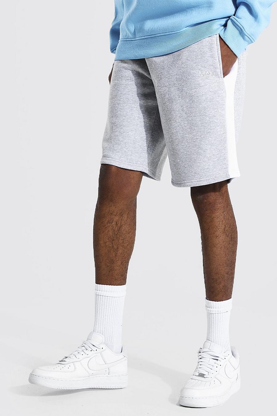 Grey marl Tall Middellange Jersey Man Shorts Met Zijpaneel image number 1