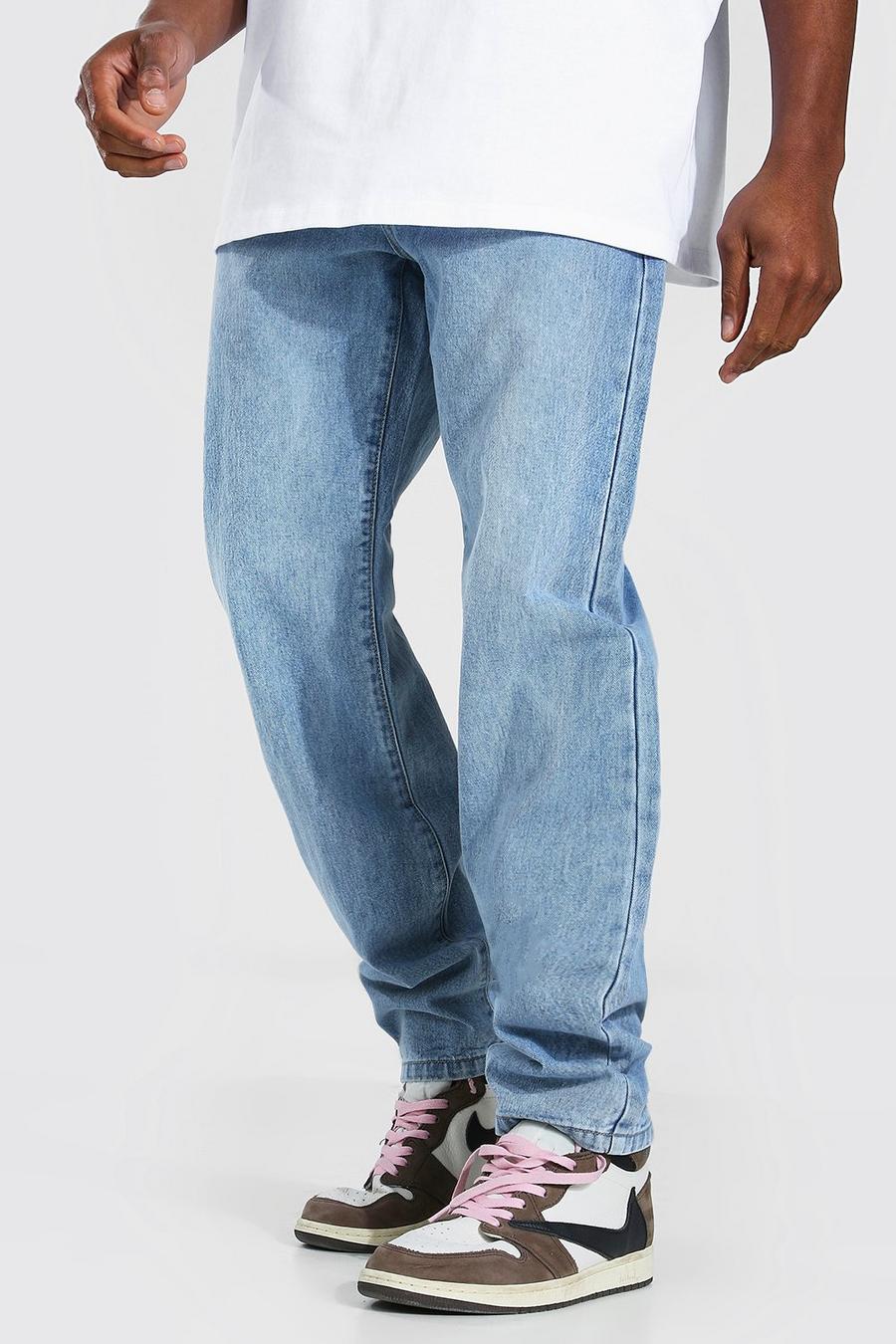 Jeans rilassati in denim rigido, Azzurro chiaro image number 1