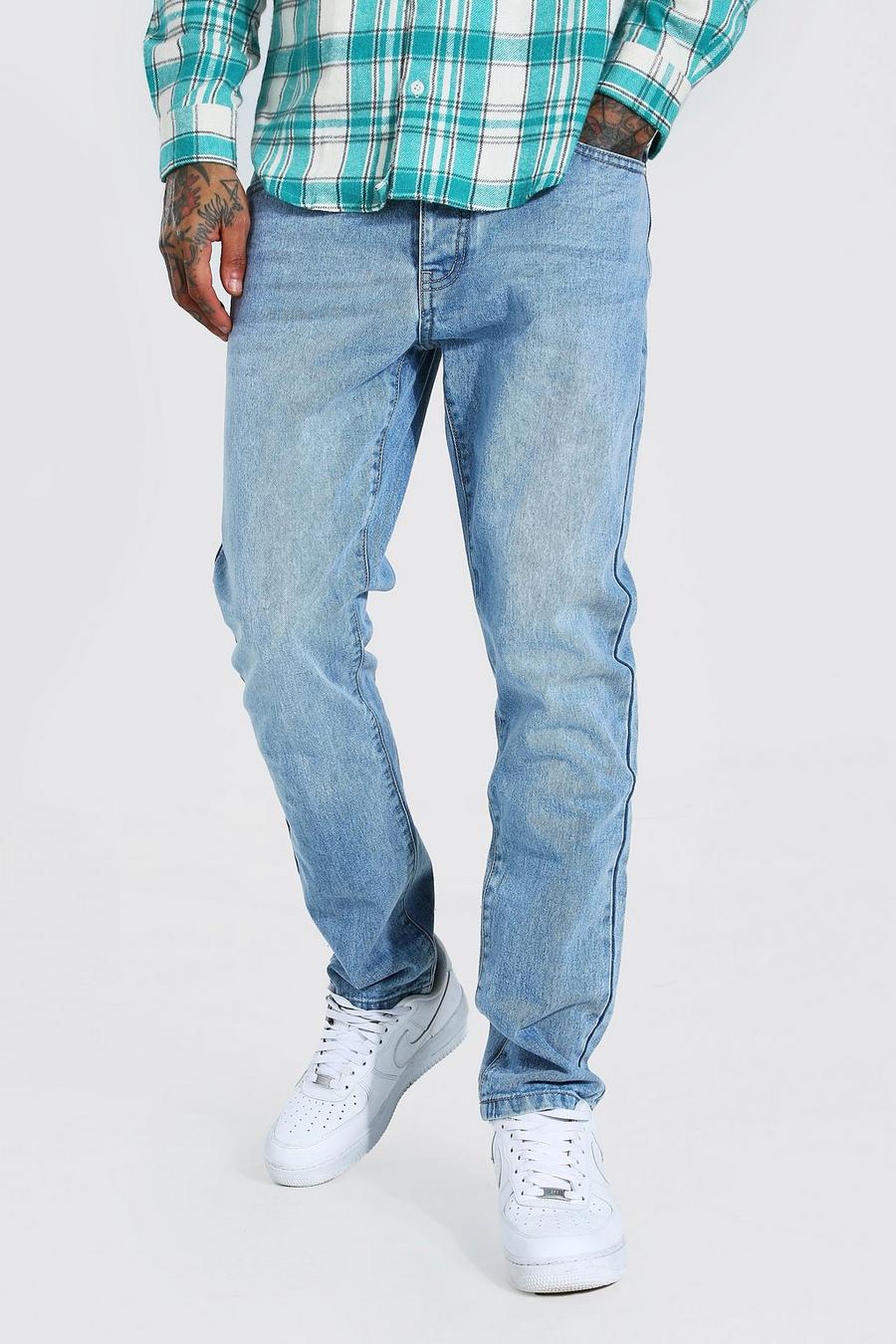 Steife Slim Fit Jeans, Hellblau blue