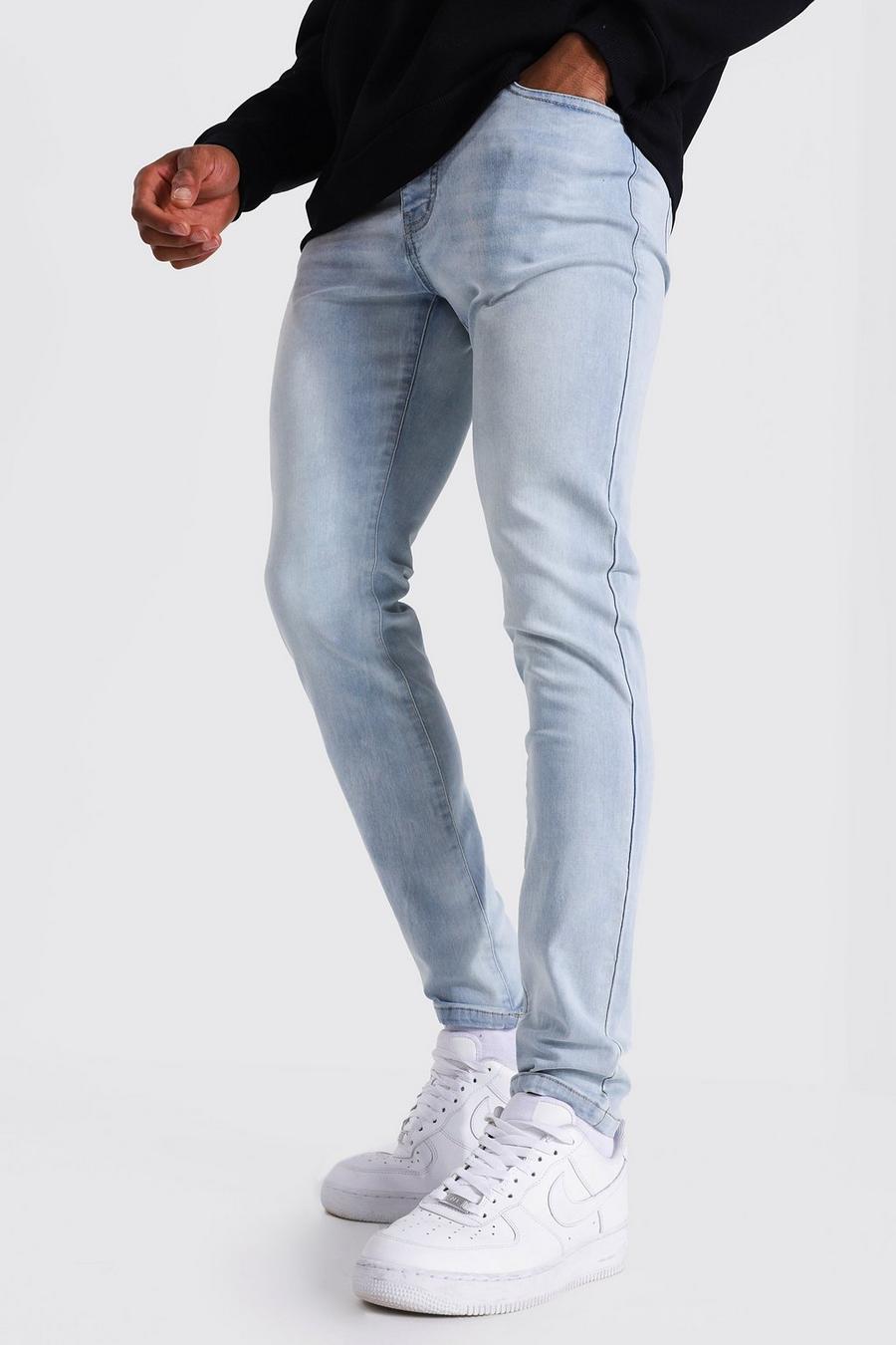 כחול קרח מכנסי ג'ינס סקיני נמתחים image number 1