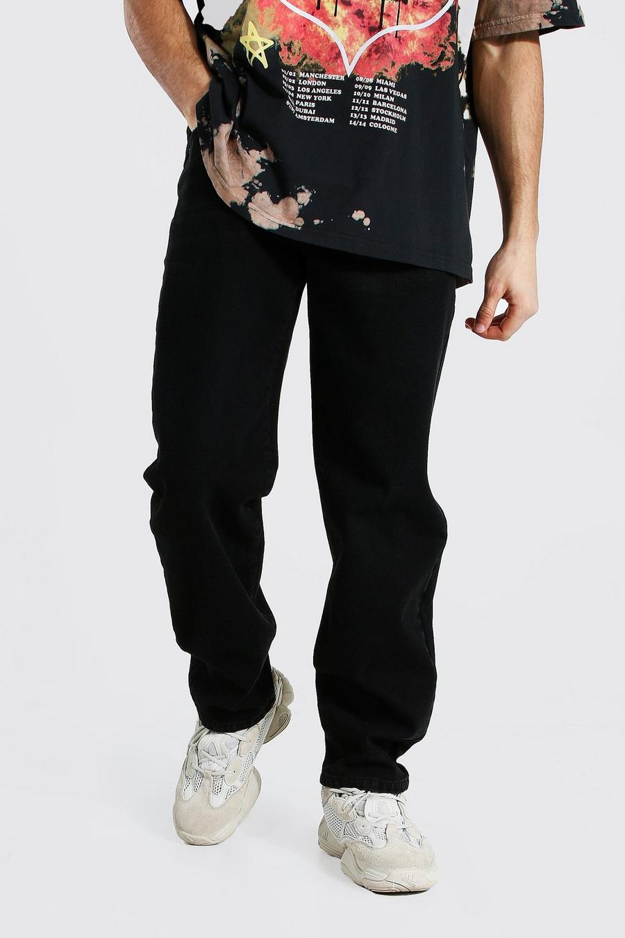 Washed black Relaxed Fit Rigid Jeans image number 1