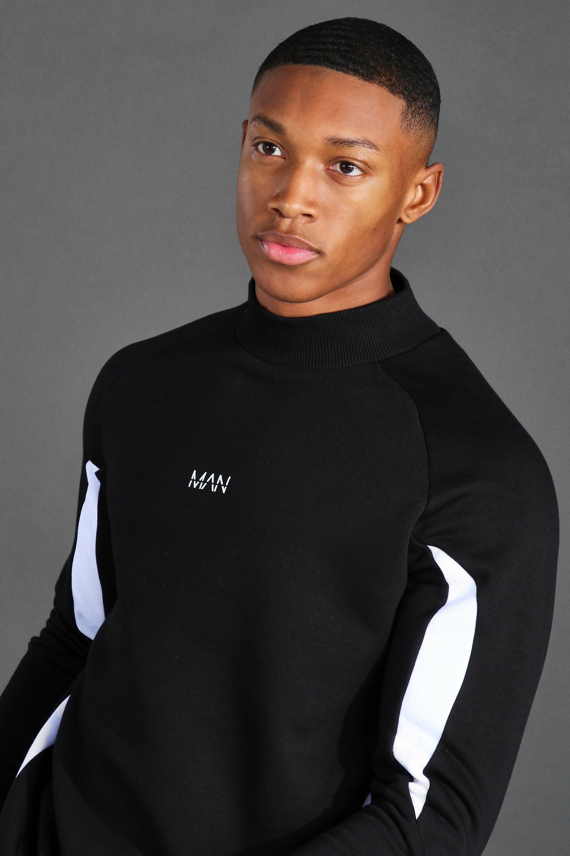 Mens mock outlet neck sweatshirt