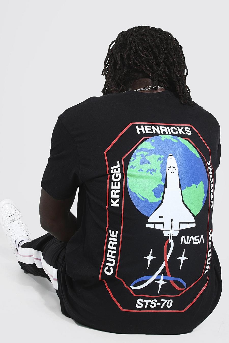 Lizenz-T-Shirt mit Nasa-Astronauten-Motiv in Übergröße, Schwarz image number 1