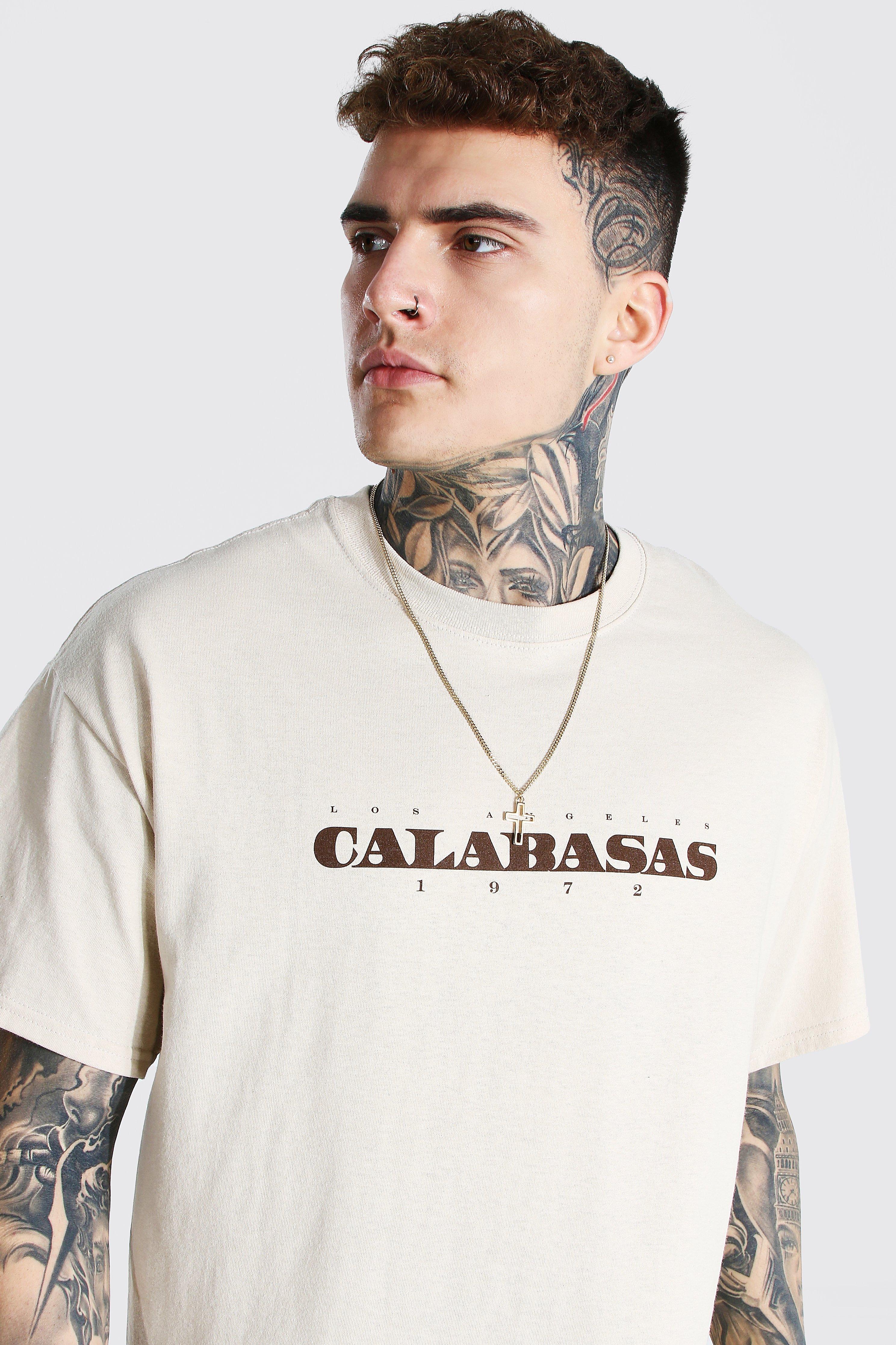 det samme galdeblæren Forbigående Men's Oversized Calabasas Graphic T-Shirt | boohoo