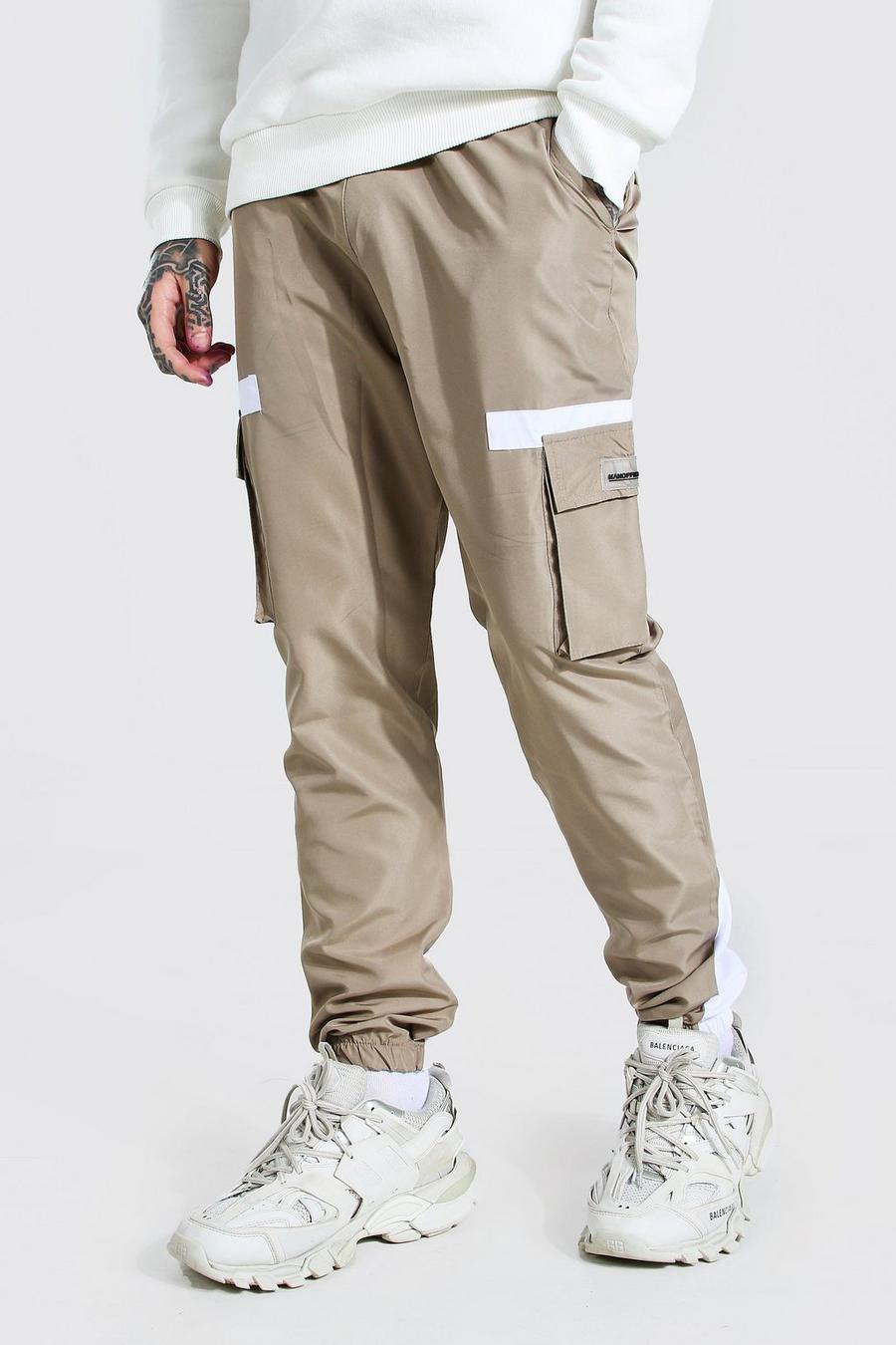 Stone Elastic Waist Contrast Shell Cargo Jogger image number 1