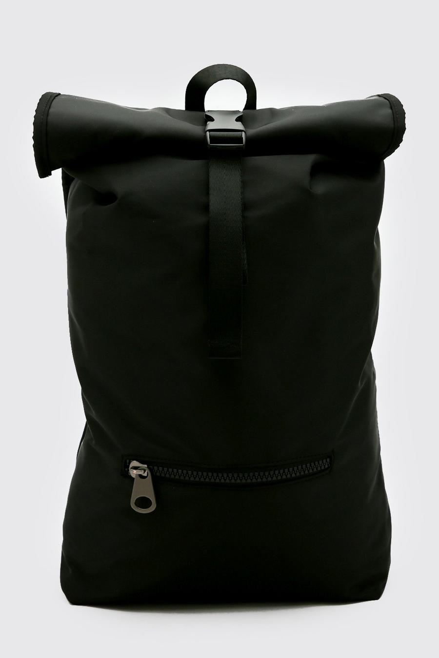 Black schwarz Roll Top Backpack image number 1