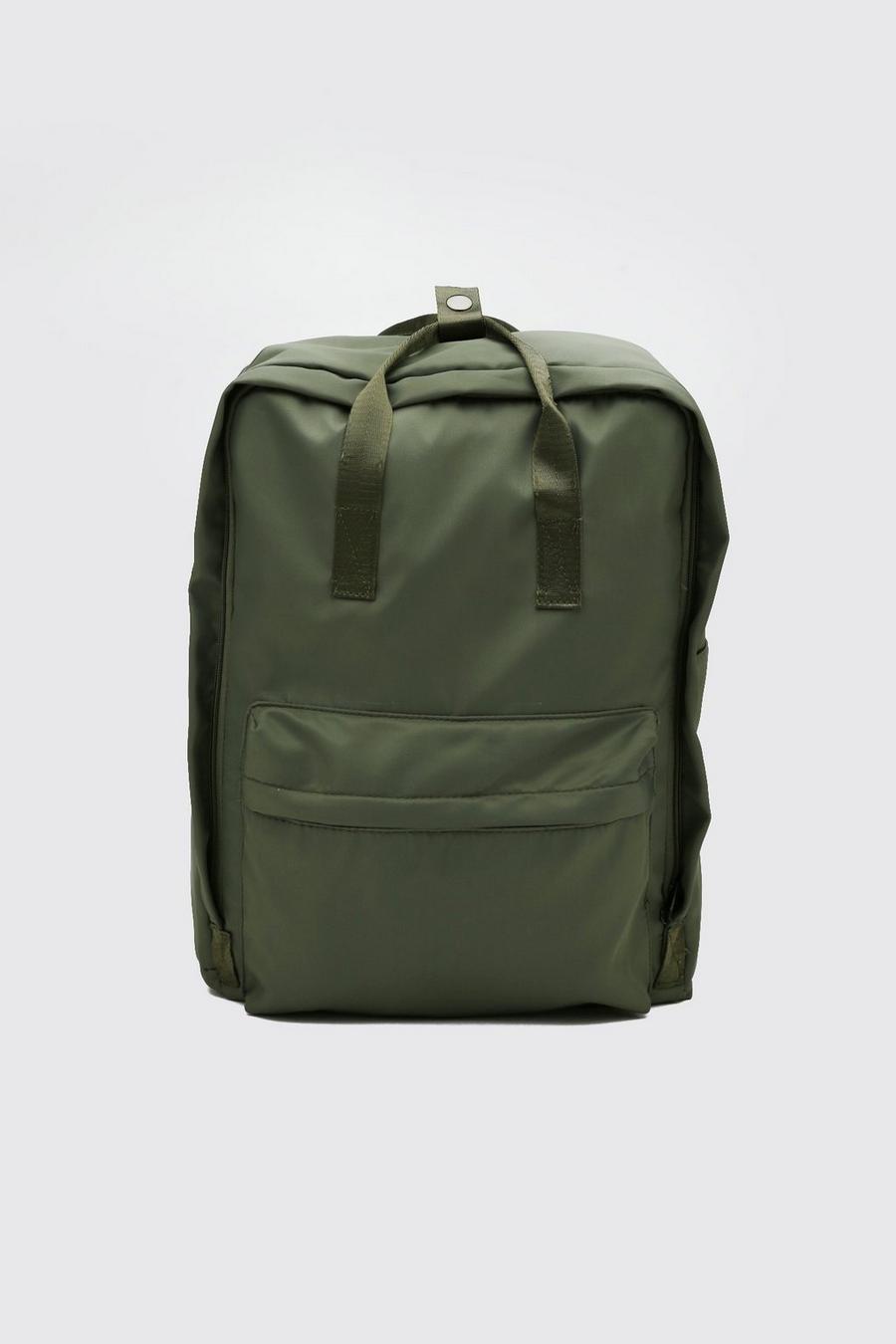 Khaki Nylon Backpack With Handles image number 1