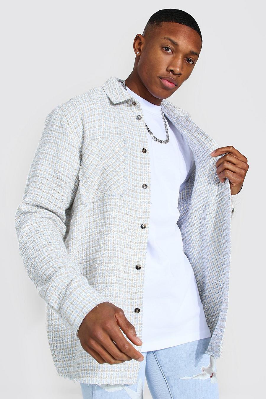 Light blue Boucle Check Overshirt image number 1