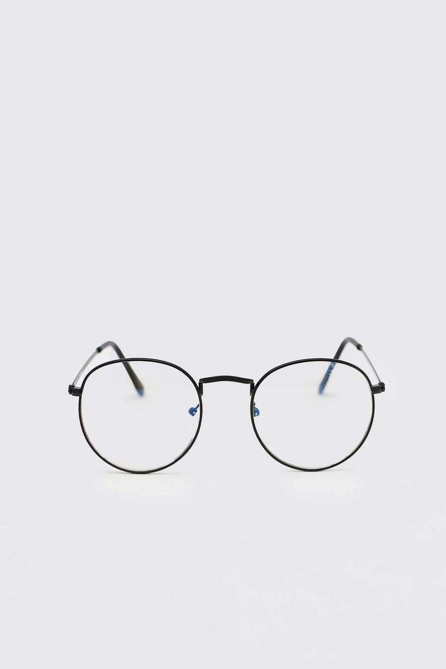Silver Runda glasögon med blå glas image number 1