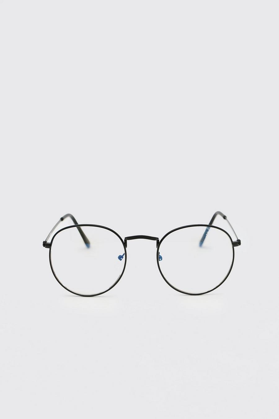 Silver Round Blue Light Lens Fashion Glasses image number 1