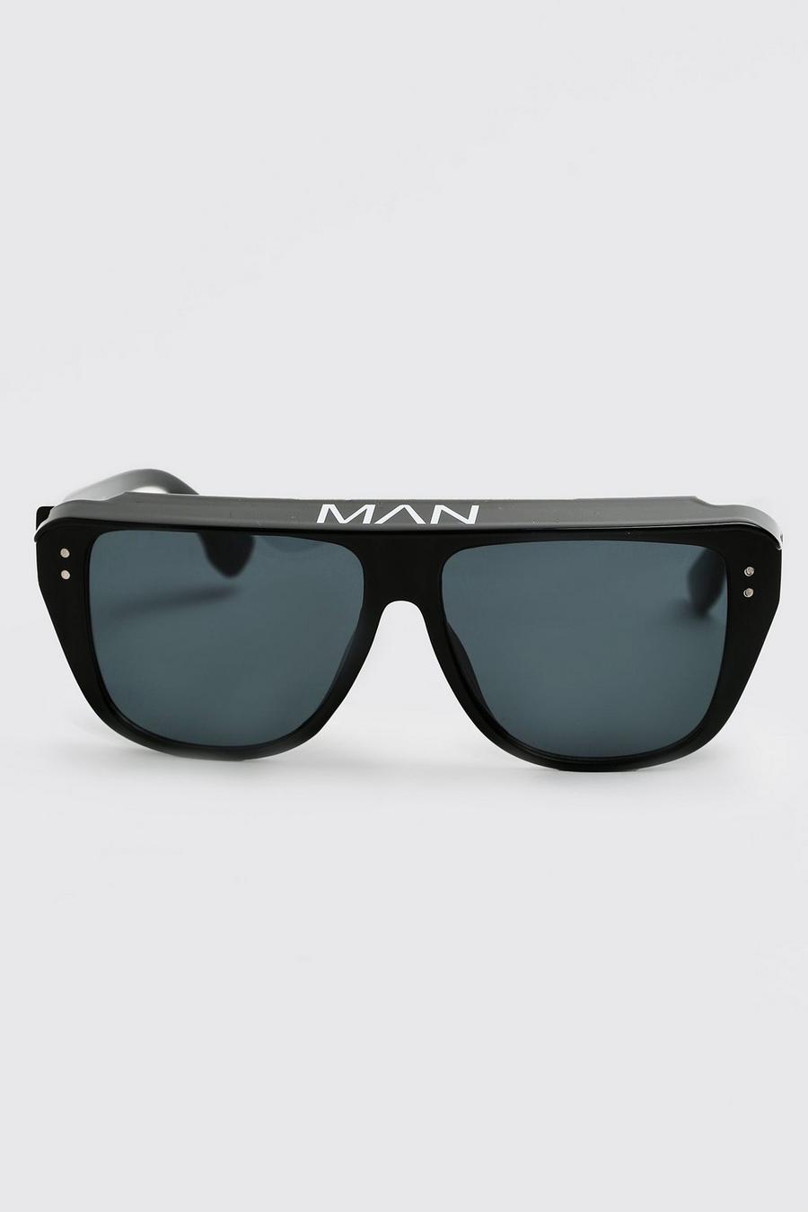 Black Man Visor Wayfarer Sunglasses image number 1