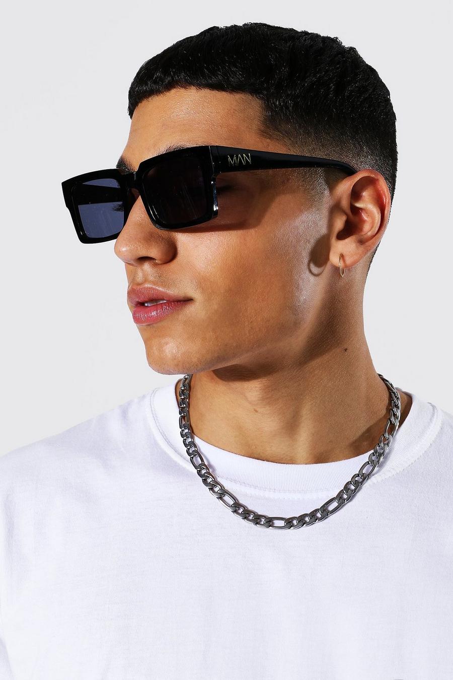 Black Man Rectangular Sunglasses image number 1