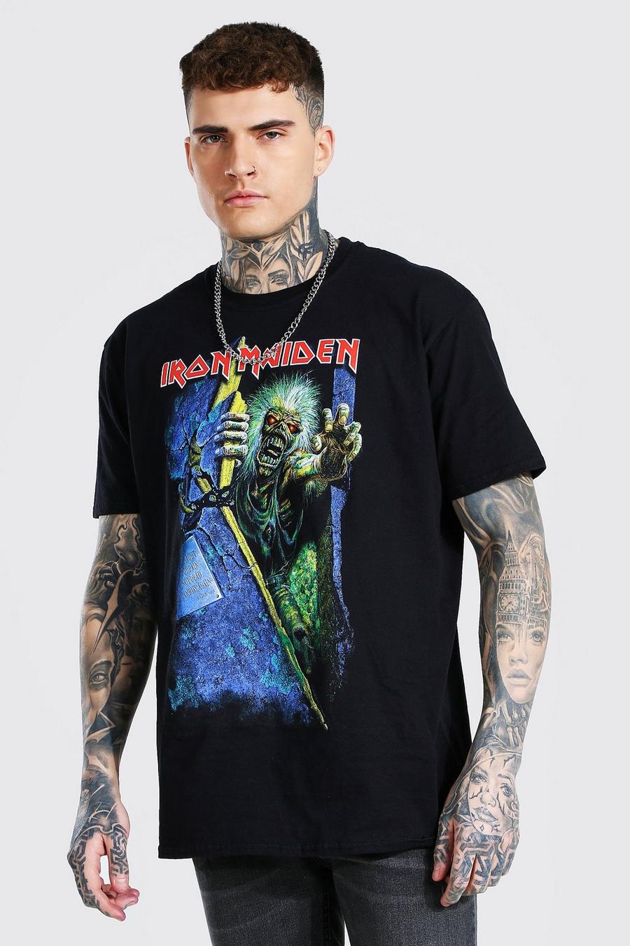 Black Iron Maiden Oversize t-shirt med tryck image number 1