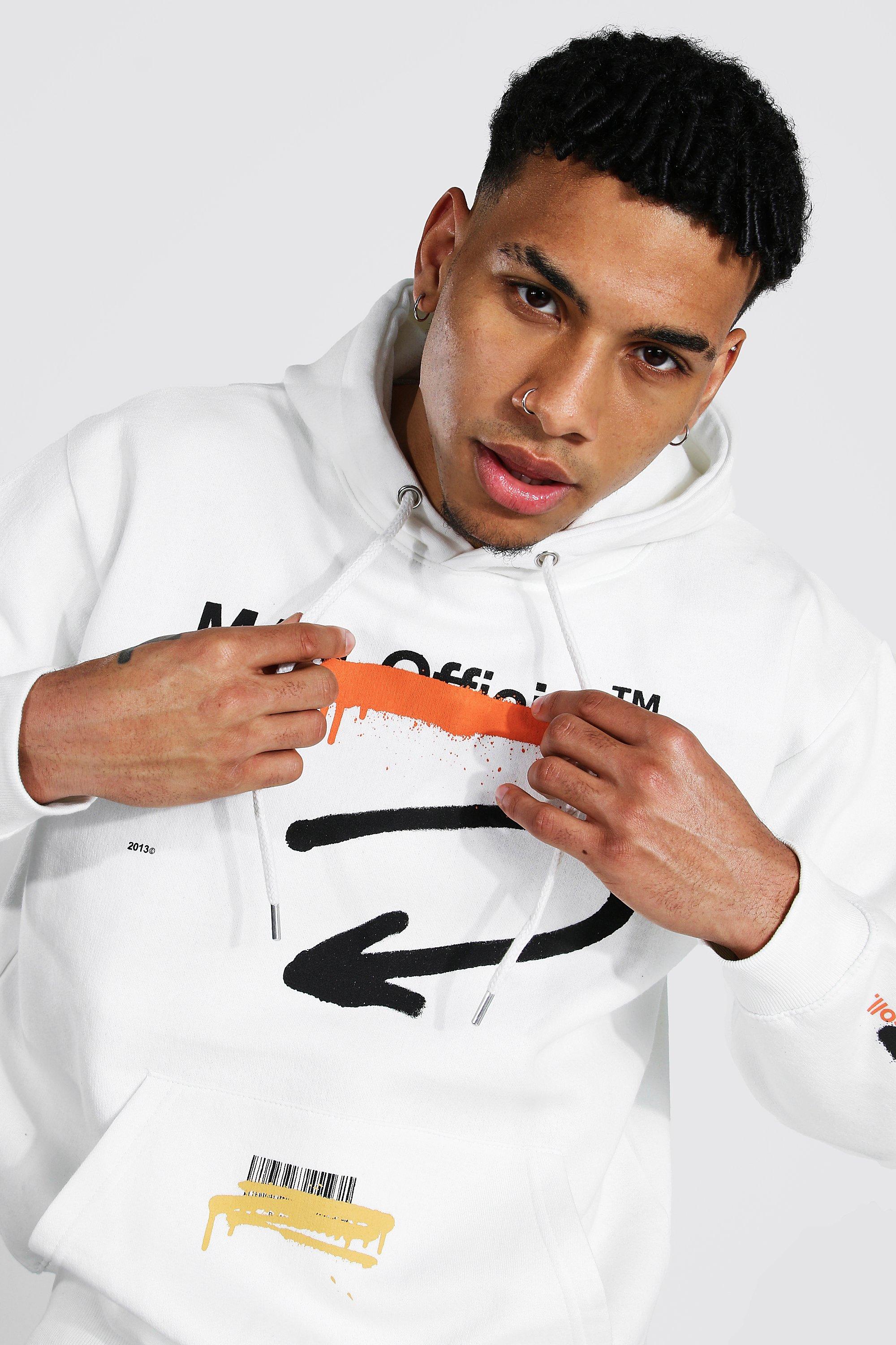 White boohoo man discount hoodie