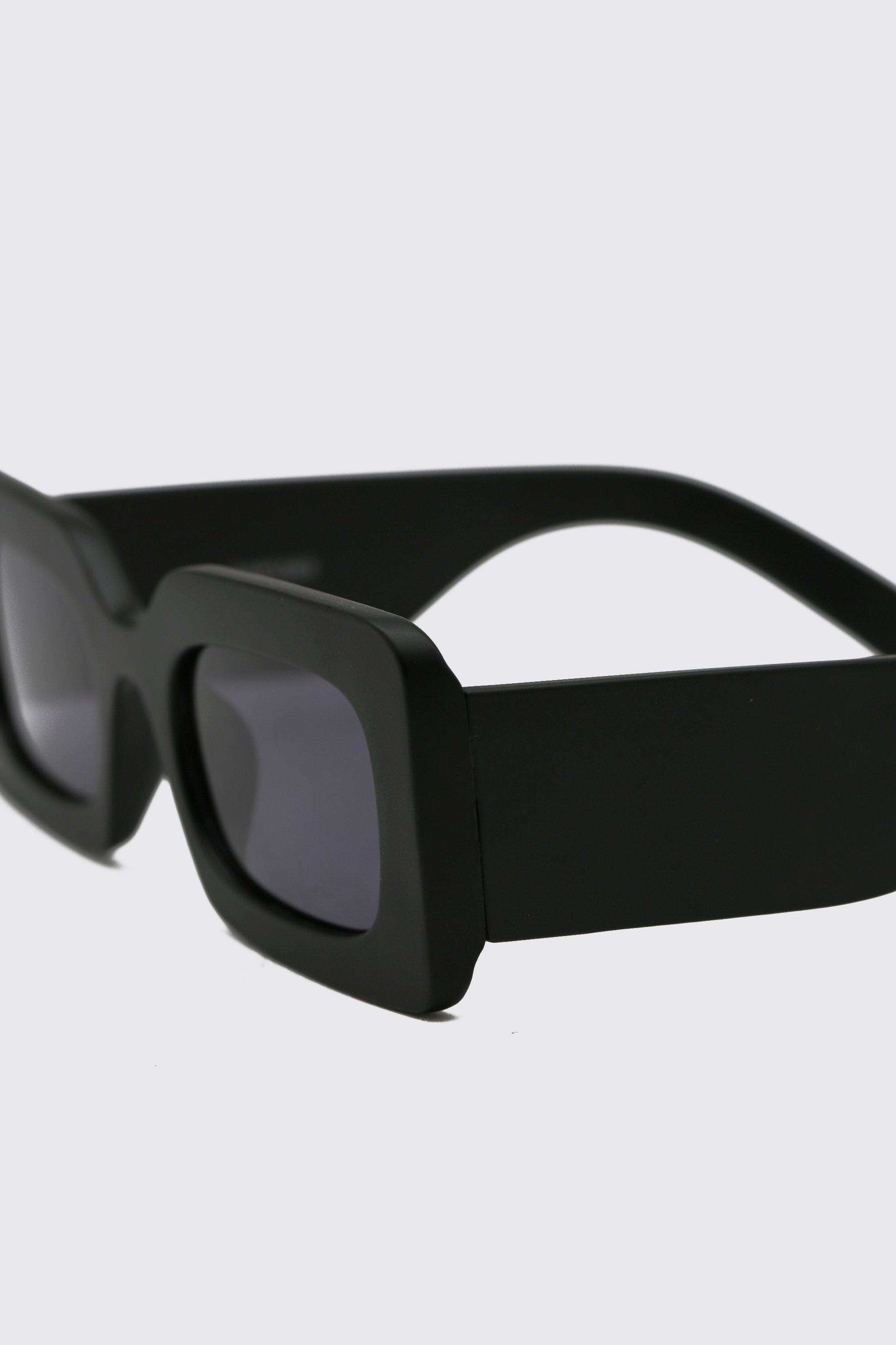 Black thick store frame sunglasses