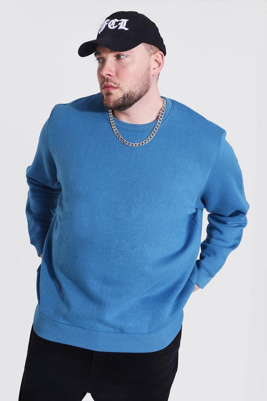 Plus Size Basic Sweatshirt, Blue image number 1