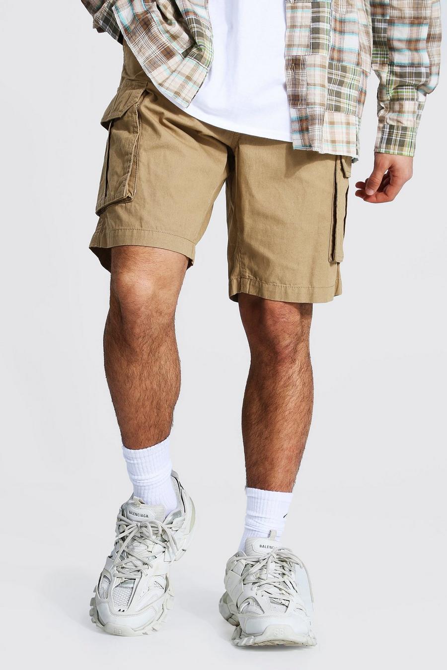 Stone Cargo Shorts Met Elastische Taille Band image number 1